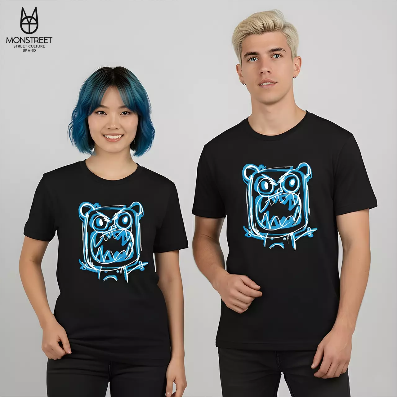 Monstreet Kaos Katun Combed 24S Grafis Reguler Fit Hitam Tshirt UTR168 Cotton Combed 24S Graphic Tshirt Regular Fit Black Tshirt