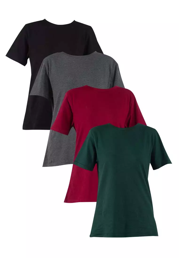 Forest Ladies 100% Cotton Plain Round Neck Tee - 821857-01Black