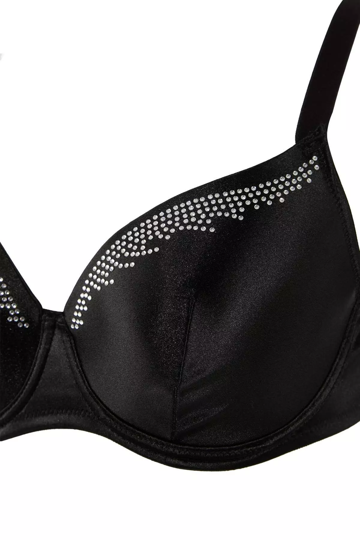 Black Silver Stone Printed Covered Plus Size Bra Tbbss26Cw00001