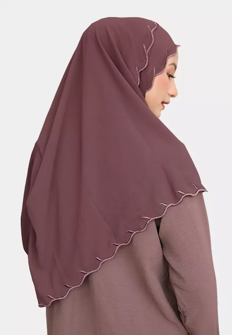 Zelena - Clarisa Shawl Embroidery | Hijab Pashmina Bordir - Royal Mulberry