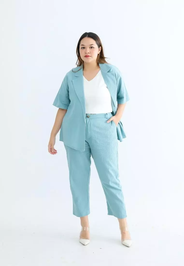 Plus Size Pants Lorraine Carulean Blue