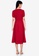ZALORA BASICS red Smocked Sleeves Ruched Front Midi Dress 63A62AA629A604GS_2