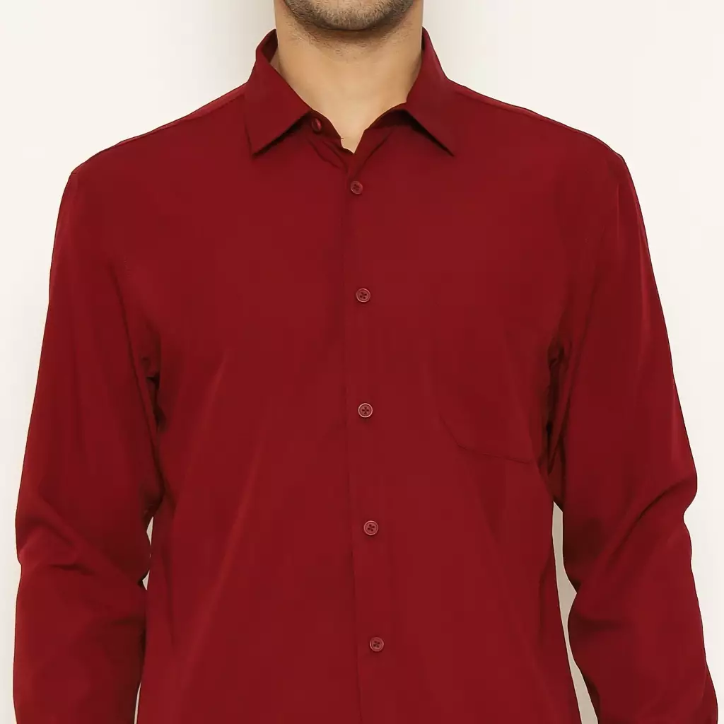AMK Kemeja Basic Pria Lengan Panjang SHS GINJIRO L/S Maroon