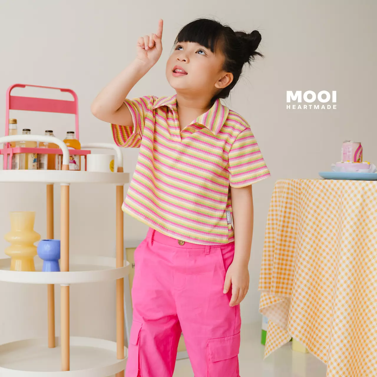 Mooi Atasan Anak Perempuan Neona Top - Candy Pink