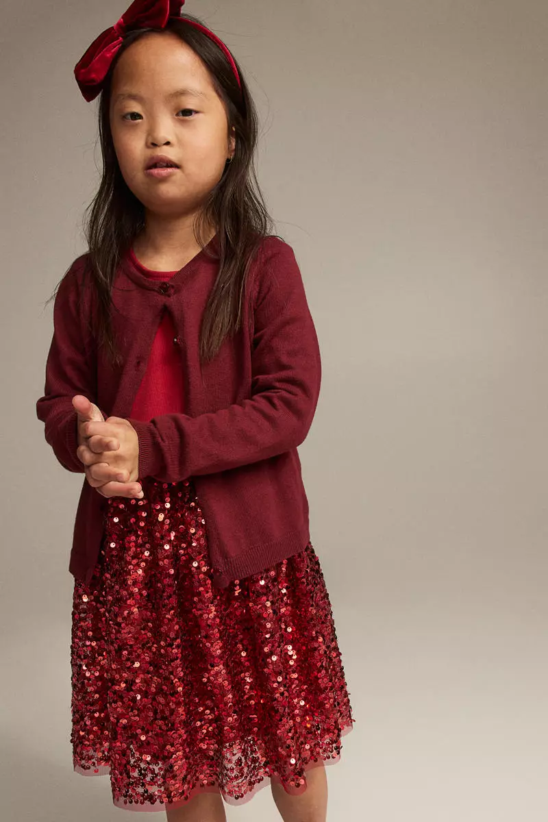 Girls red clearance sparkly dress