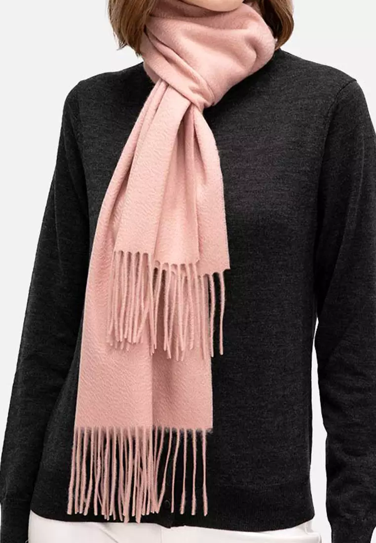 Women's Accessories Plain Cashmere Virgin wool Pashmina Syal Wanita Dusty Rose