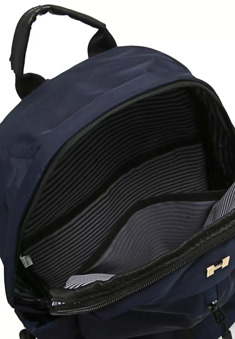 Doomb Tas Ransel Laptop Oxford Simple Desain USB Port Charging Material Oxford ORIGINAL - Blue