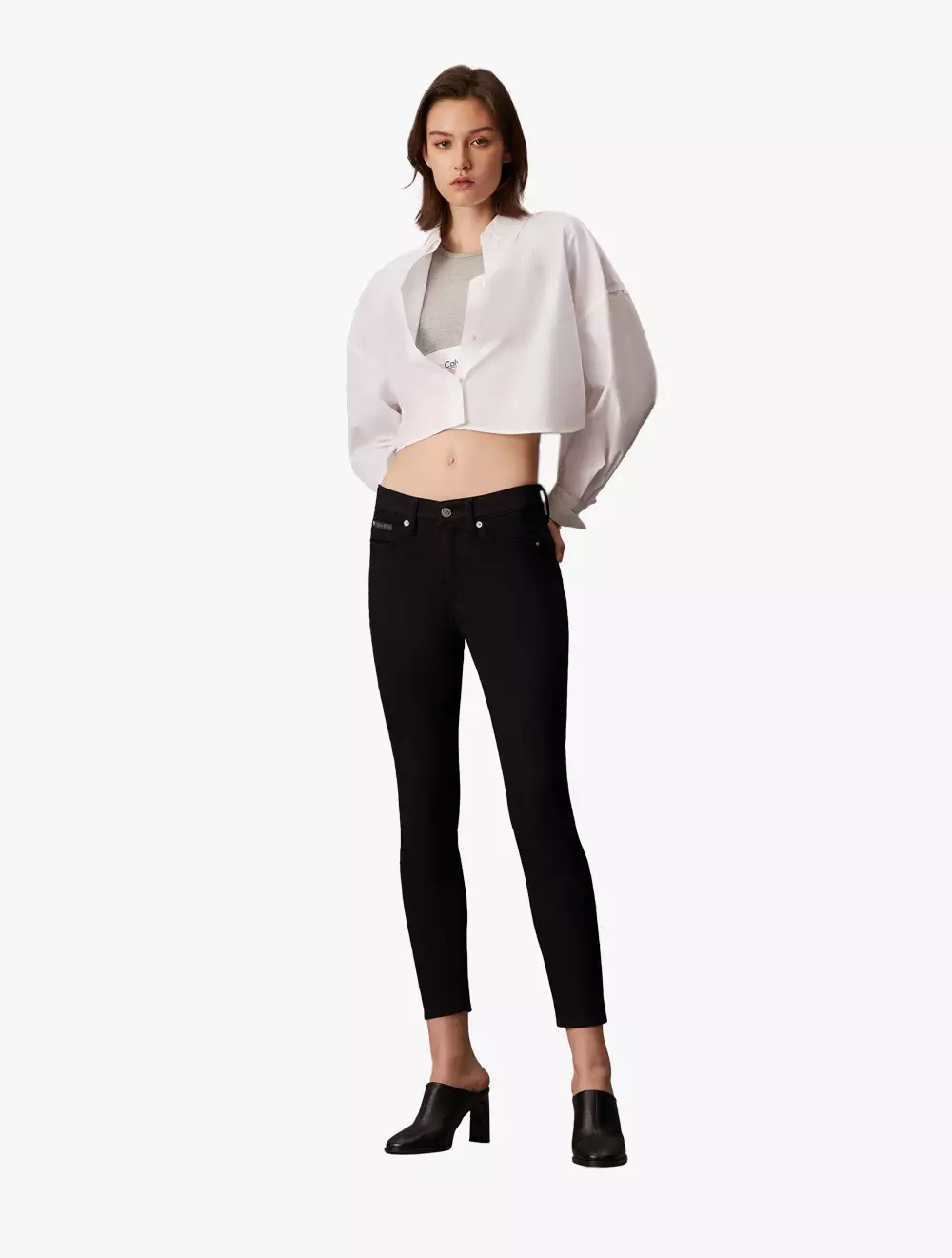 Calvin Klein Jeans - High Rise Skinny Ankle Jeans - Black - black