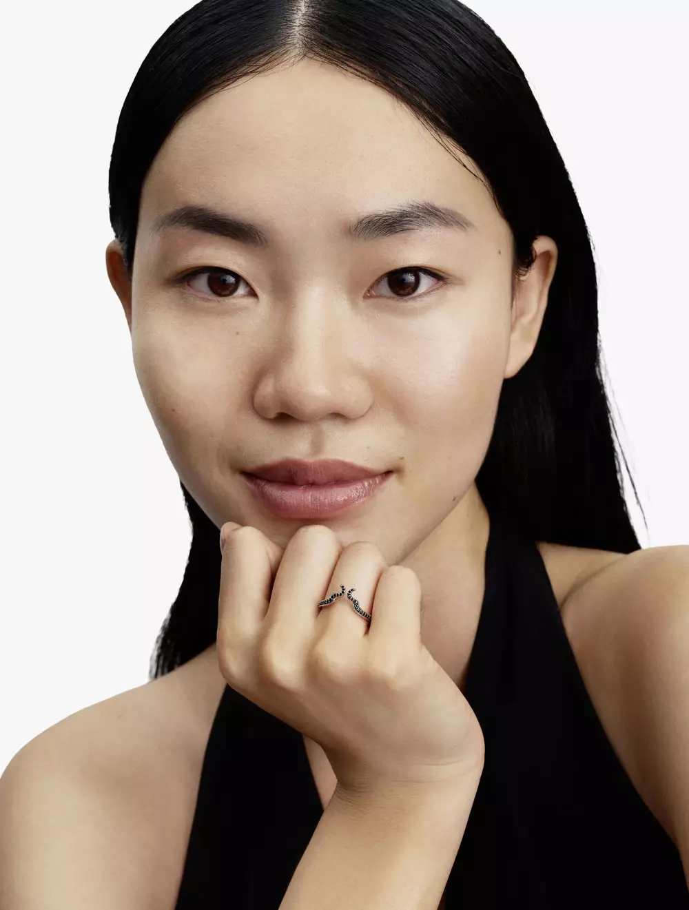 Disney Maleficent Sterling Silver Ring With Black Crystal - 54