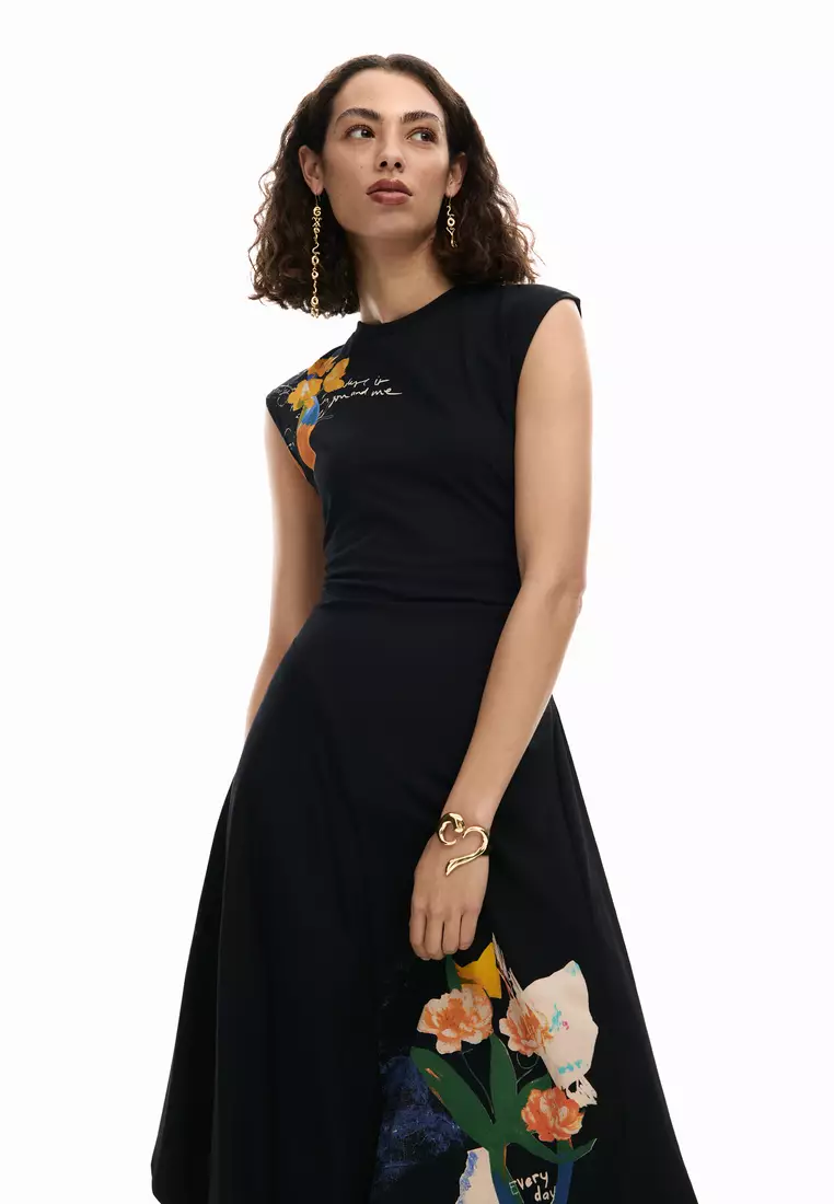 Asymmetric floral dress