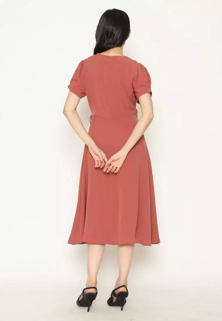 Urban Exchange Lydia Dress Pink - Midi Dress Pink