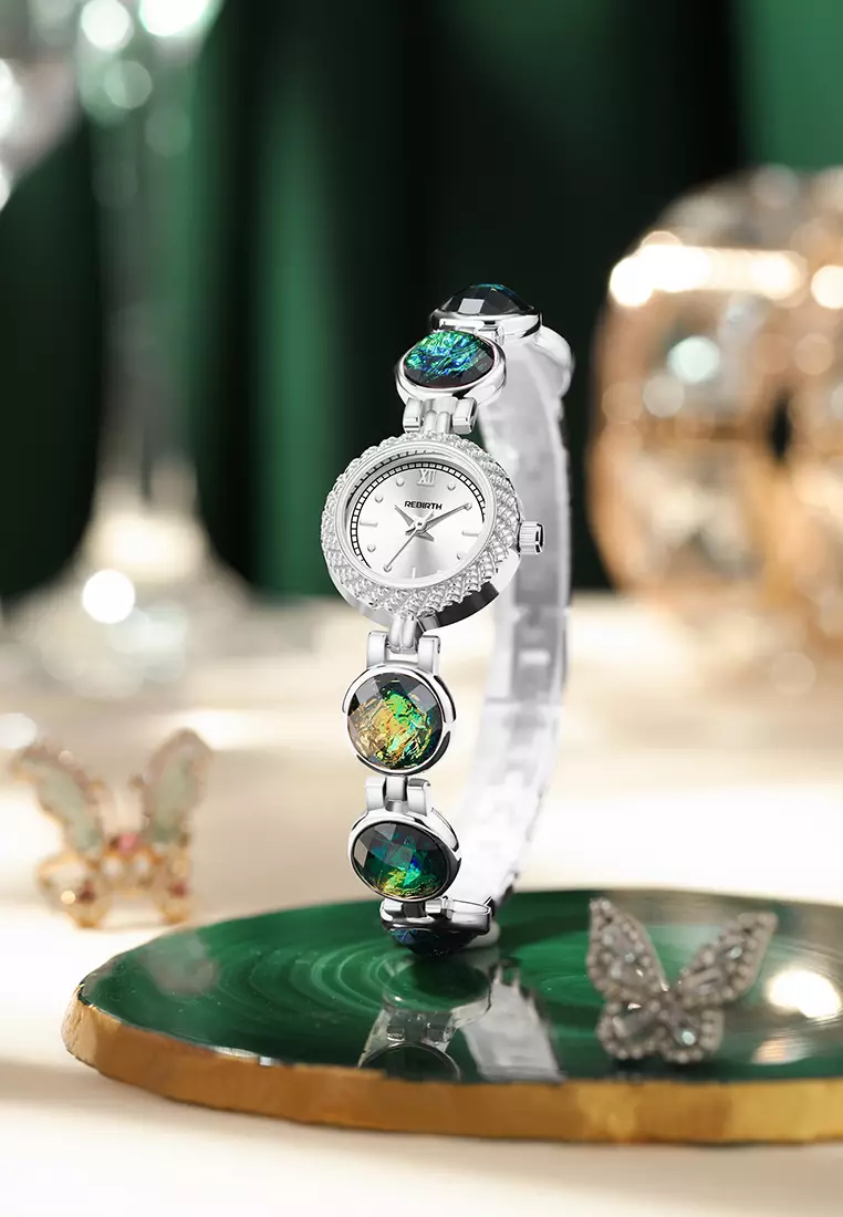 Jam Tangan Wanita Anti Air Original Korea Elagent Jam Gelang Style Vintage Jam Tangan Cewek silver