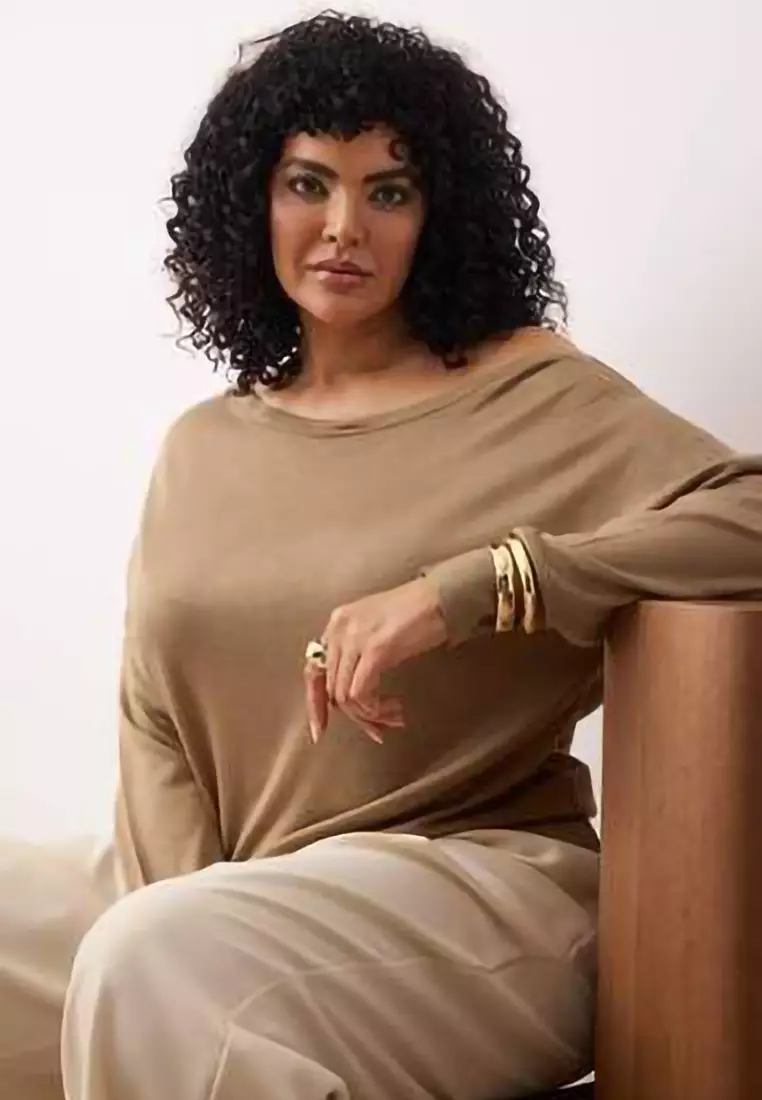 Mink Boat Neck Knitwear Sweater Tbbaw24An00041