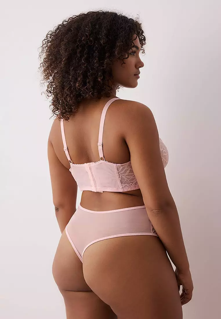 Powder Underwire Lace Plus Size Underwear Set Tbbaw26Dg00001