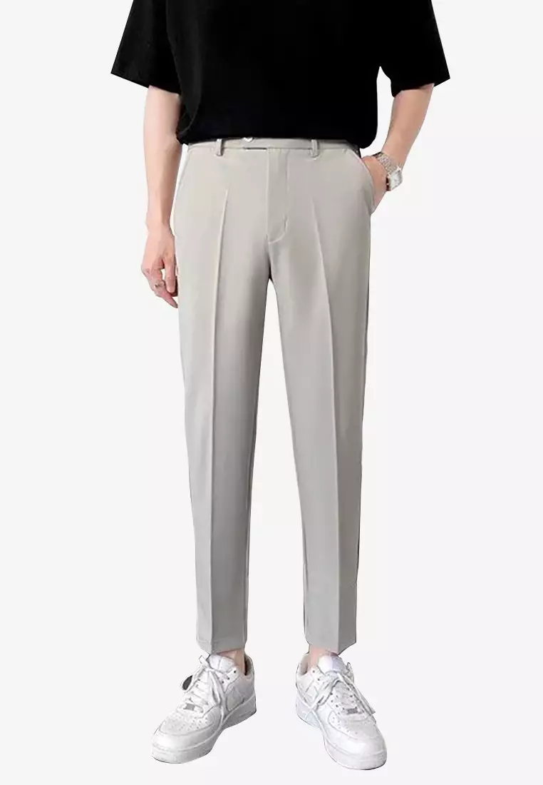 Mens casual cropped top trousers