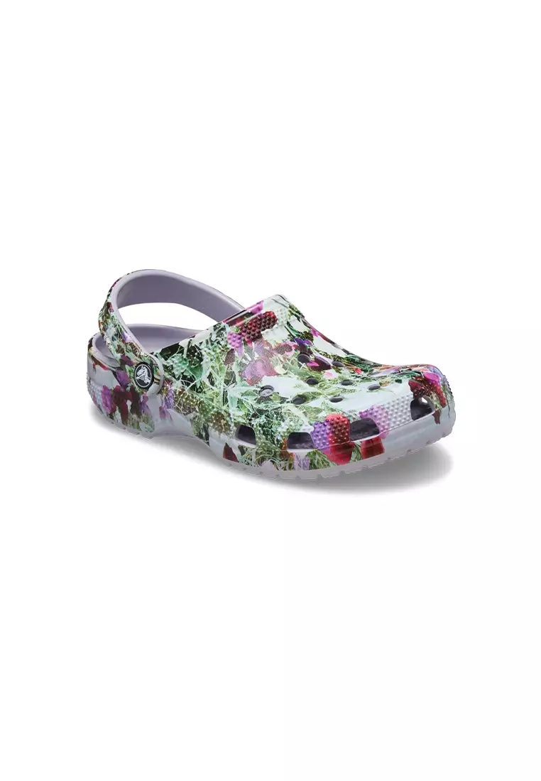 Discount on Crocs  shoes - SKU: Classic Photoreal Floral Clog In Mauve Mist