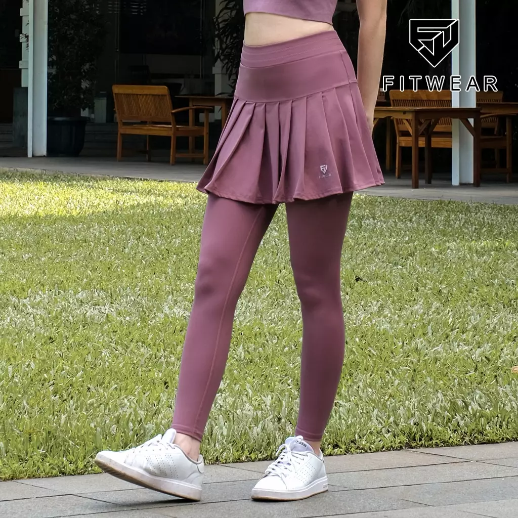 Fitwear Rok + Legging Olahraga Dryfit Wanita SAKURA POCKET FULL WAVE - LAVENDER