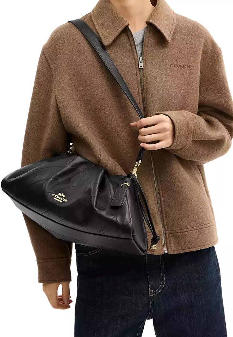 Faye Large Shoulder Bag With Quilting - Black CCZ58