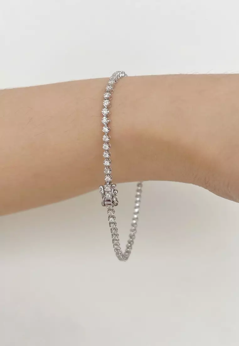 Raffinato Slim Diamond 18K White Gold Tennis Bracelet