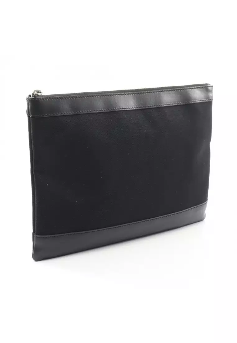 Buy Balenciaga Pre-Loved BALENCIAGA navy clip M Clutch bag canvas