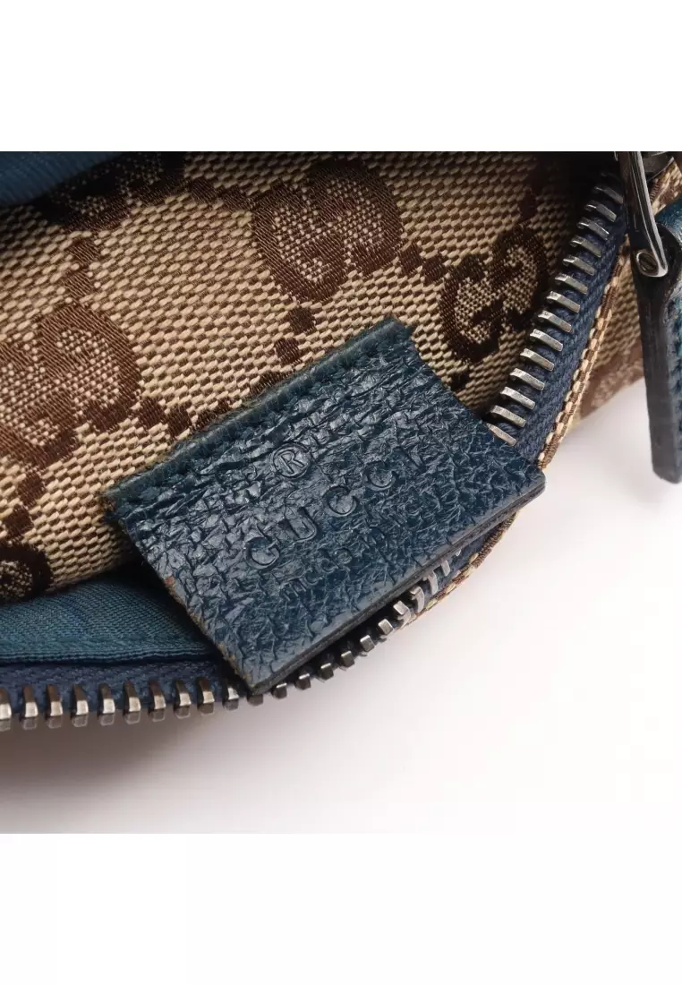 Gucci Pre-Loved Gucci GG canvas body bag waist bag canvas leather