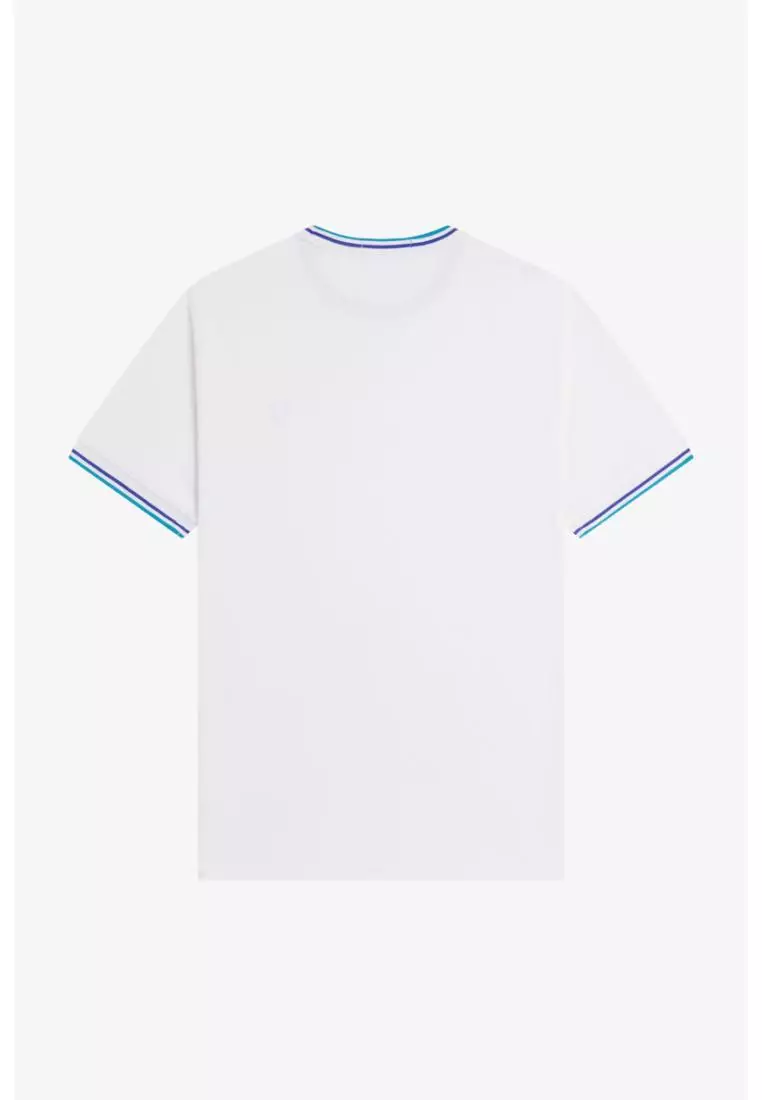 Fred Perry M1588 Twin Tipped T-Shirt (Snow White / Deep Mint / Soho Eclipse)