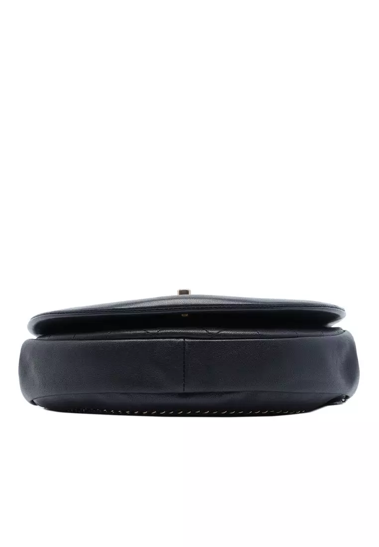 Pre-Loved Chanel Small Quilted Lambskin Chain Detail Saddle Bag