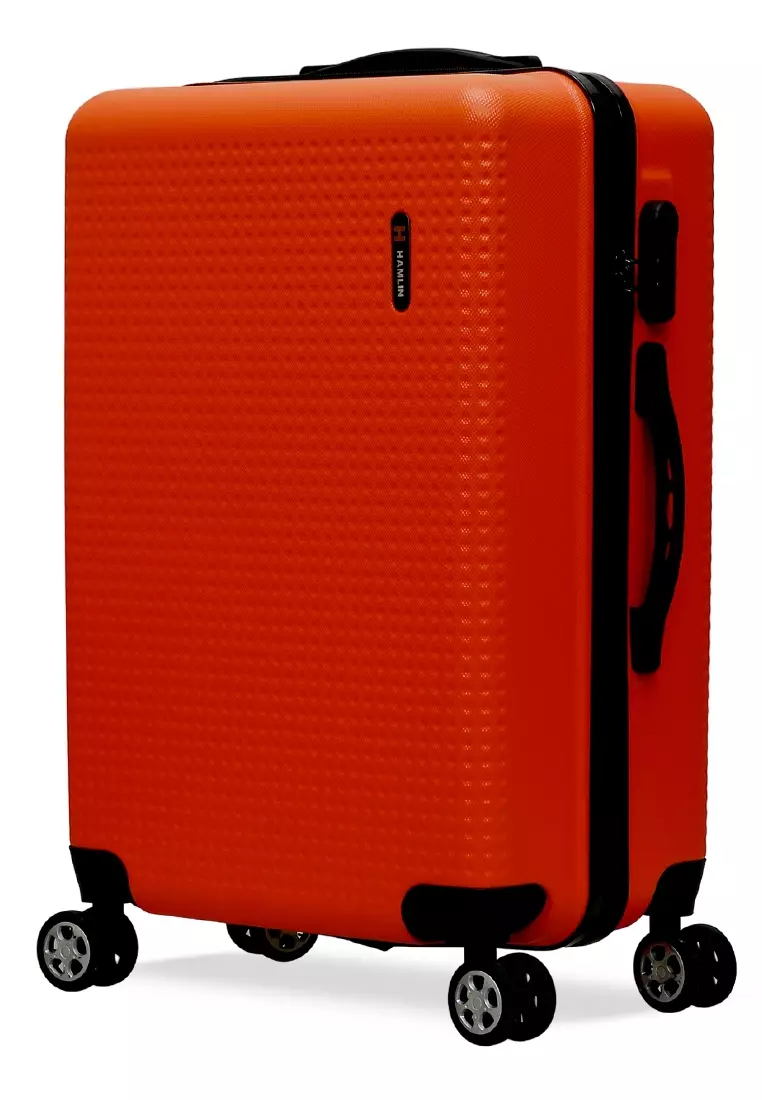 Isvara Tas Koper Hardcase One Set Unisex Large Compartment Suitcase Code Lock System Material ABS+PVC Coated ORIGINAL - Orange