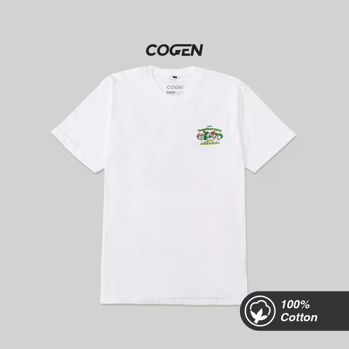 Cogen Kaos Putih T Shirt White Basic - Togetherness Warna Togetherness