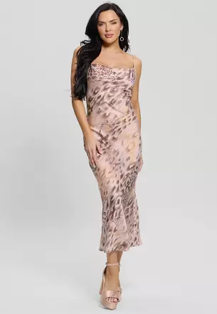 strapless open back dress Chardae Long Sleeve Mesh Midi Dress Floral Pink main image 1