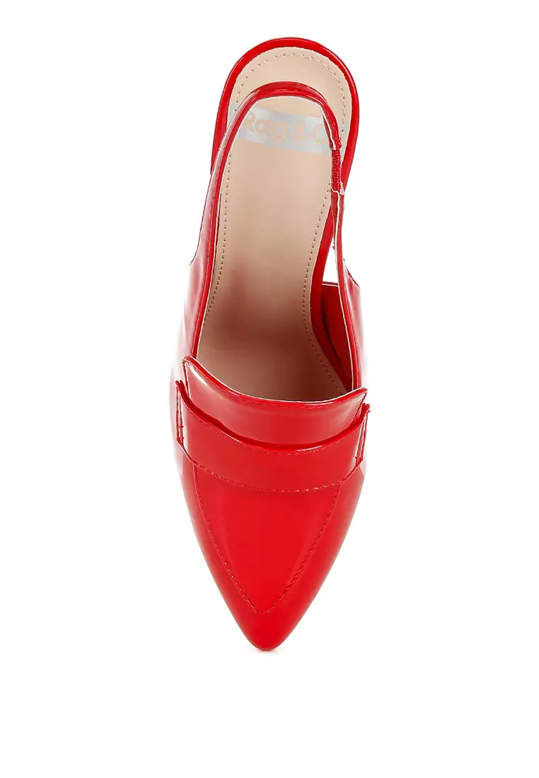 Slingback Loafer Sandals In Red