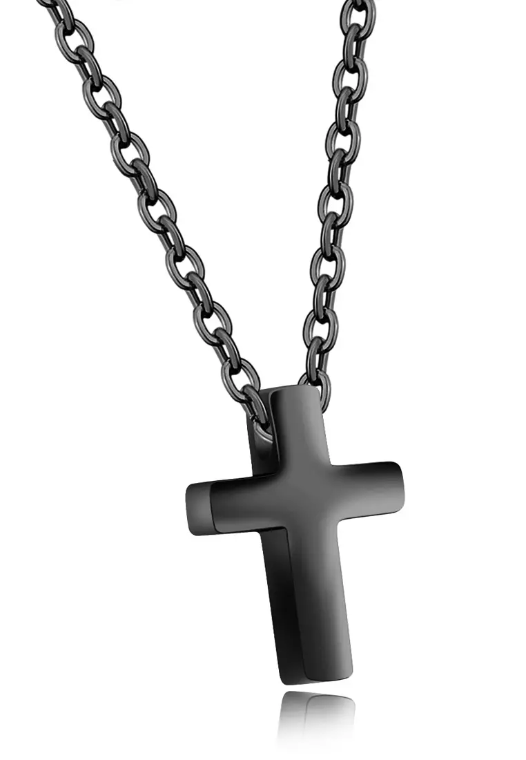 Cross Pendant Necklace (Black)