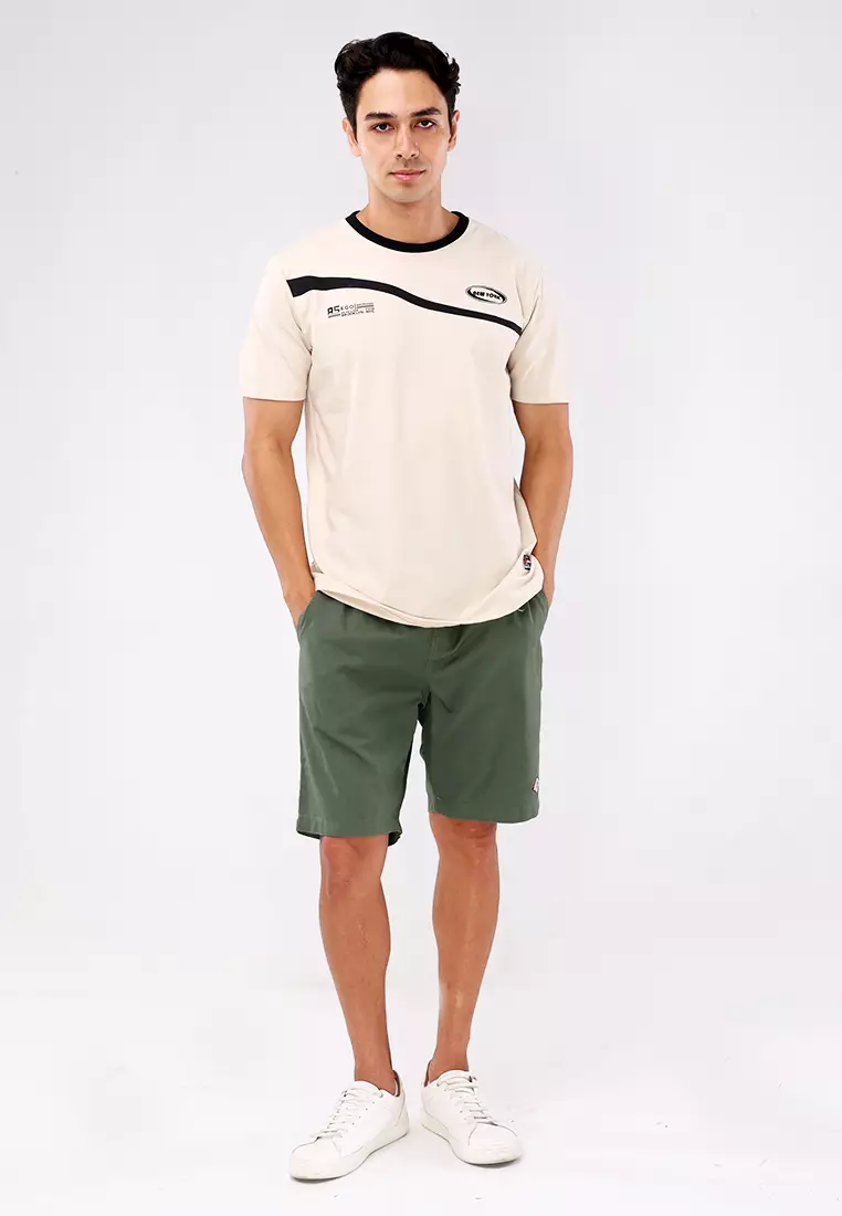 Round Neck Streaky Short Sleeves