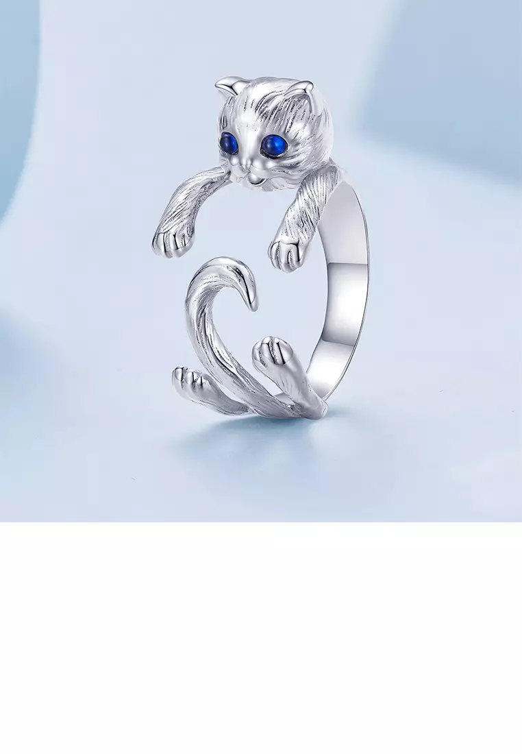 Cat ring silver sales