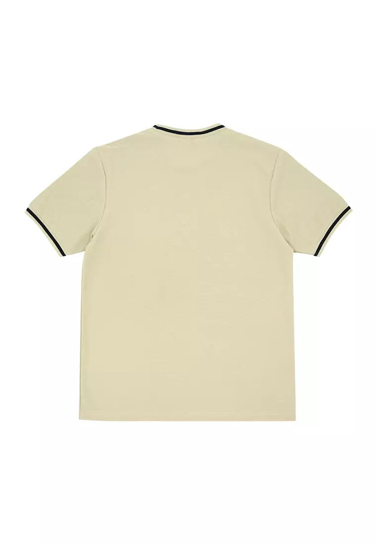 Men's Basic Rib Neck & Cuff T-Shirt - Beige