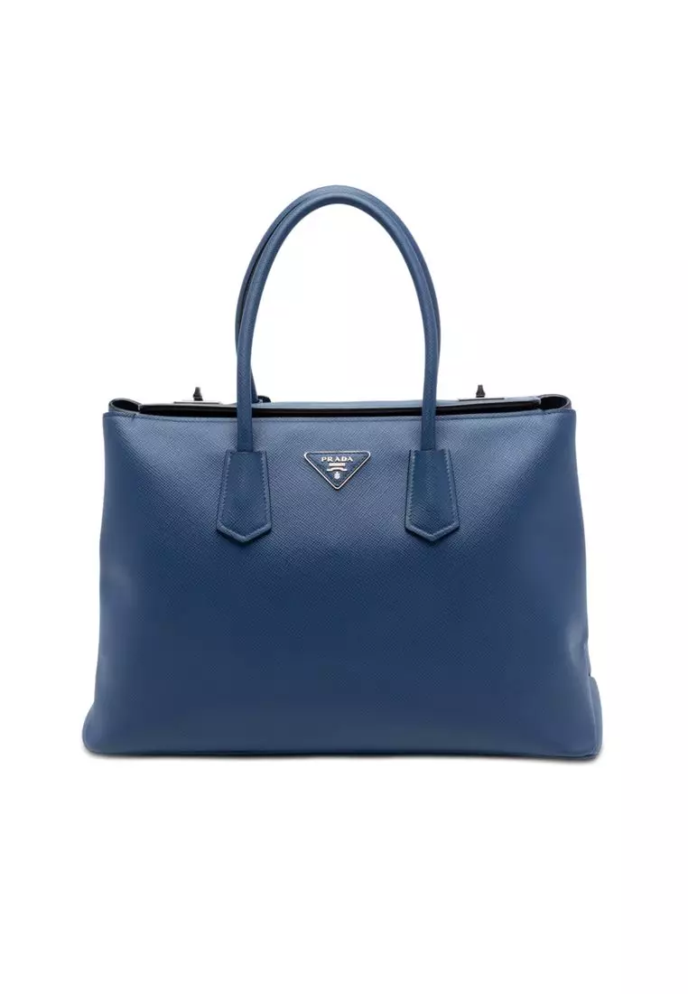 Buy Prada Pre-Loved Prada Saffiano Cuir Turnlock Twin Satchel