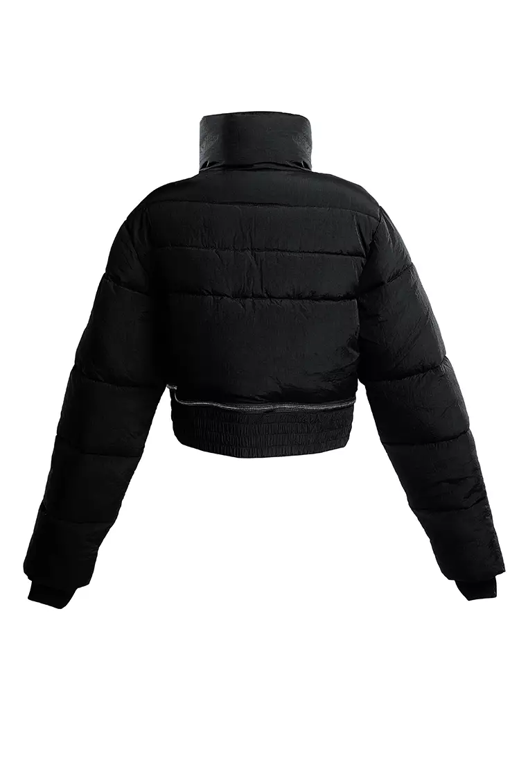 Buy London Rag Black Cropped Detachable Turtleneck Puffer