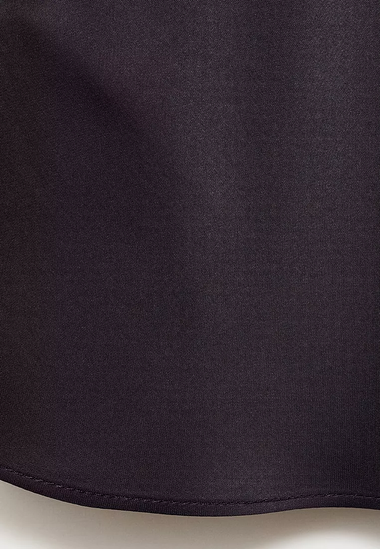 Satin Blouse with Draped Neck