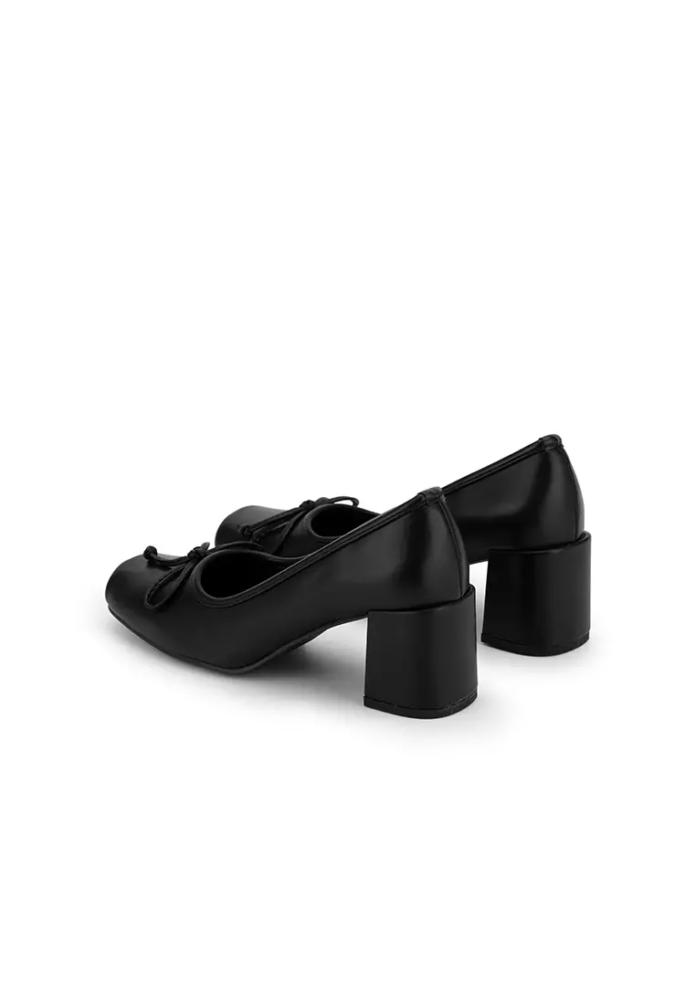 Buy nose BOW SQUARE-TOE BLOCK-HEEL BALLET PUMP 2025 Online