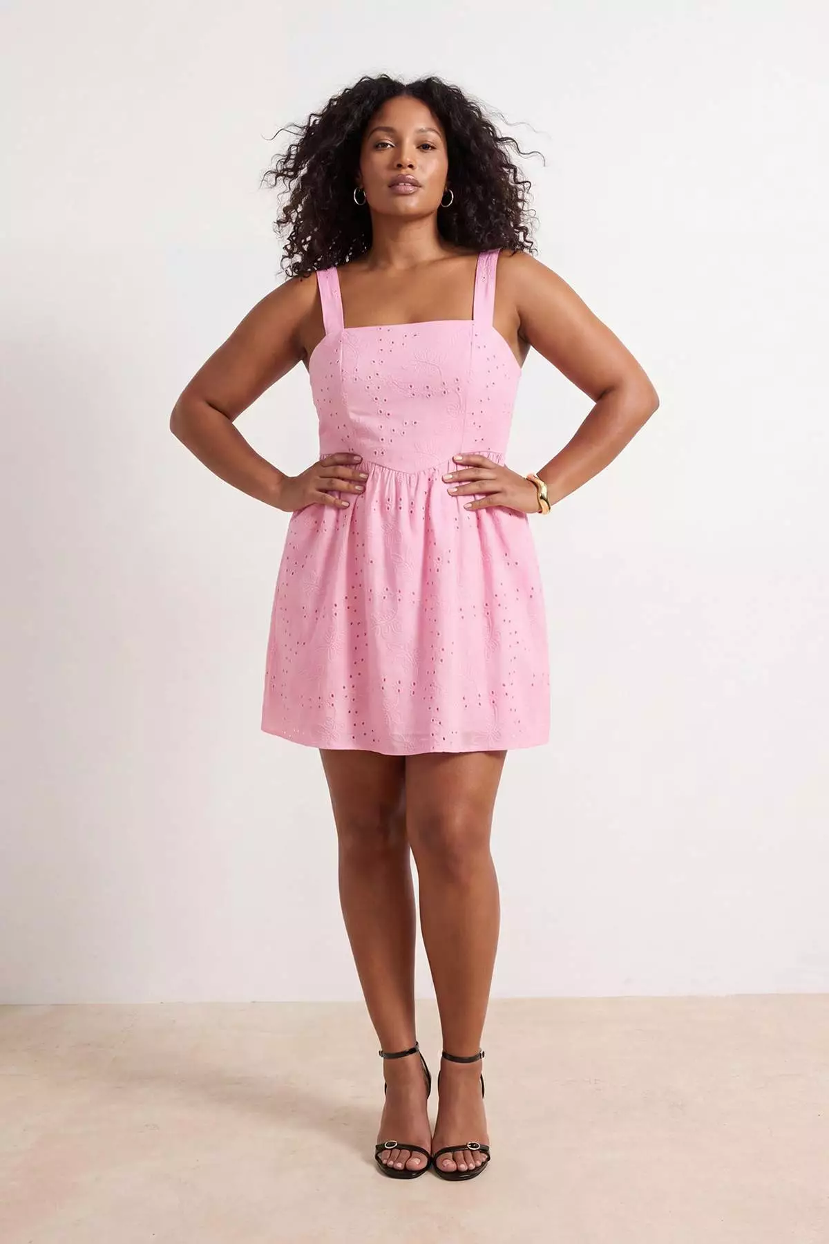 Pink Woven Plus Size Dress Tbbss26Ah00064