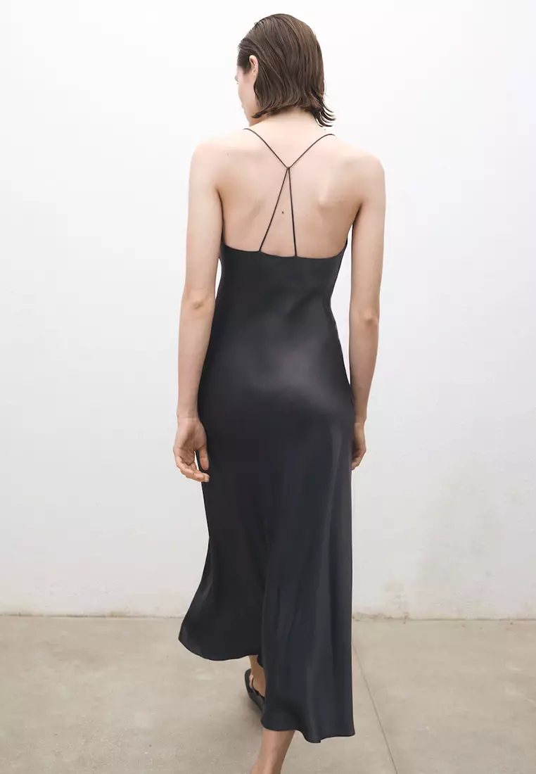 Silk Dress With Draped Neckline