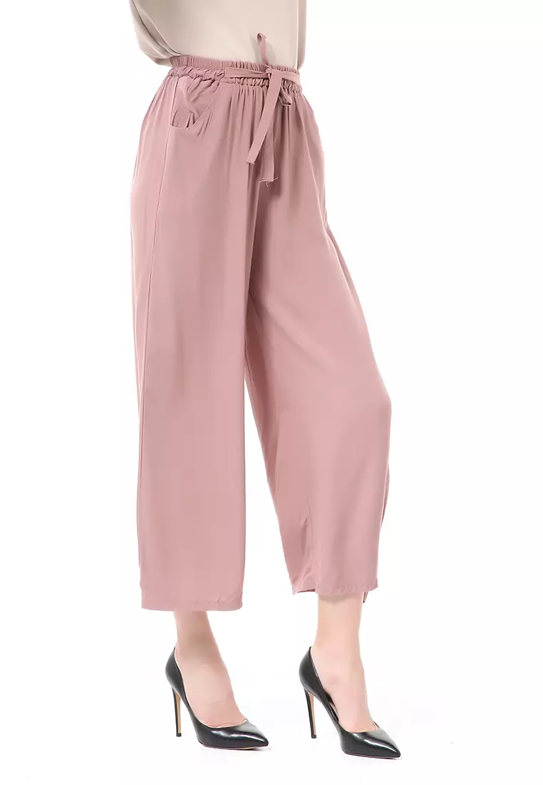 Stella Celana Panjang Casual Wanita Kulot Loose Pants Homewear Material Rayon ORIGINAL - Deep Milo