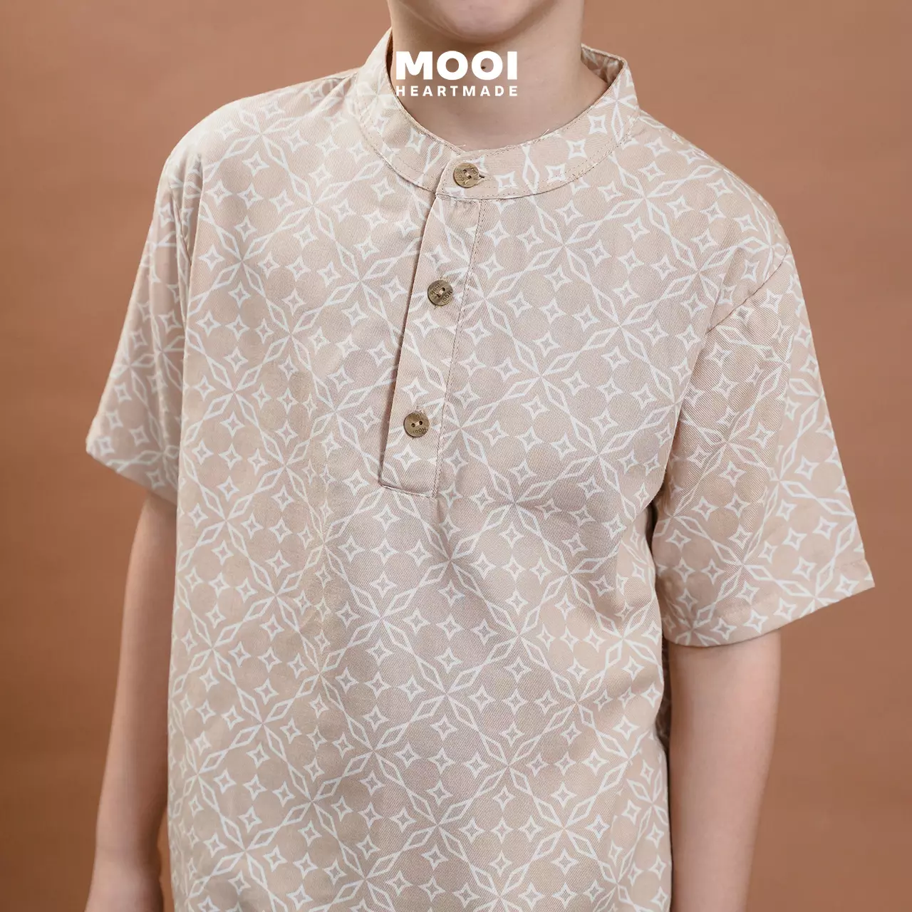 Mooi Atasan Batik Kemeja Anak Laki-Laki Akandra Batik Shirt - Dark Maroon