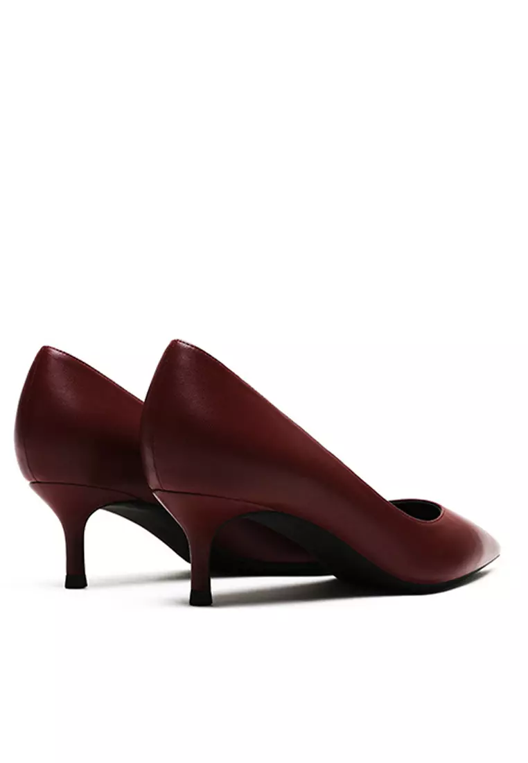 5CM Uniform Pointed Mid Heel Shoes HZL151