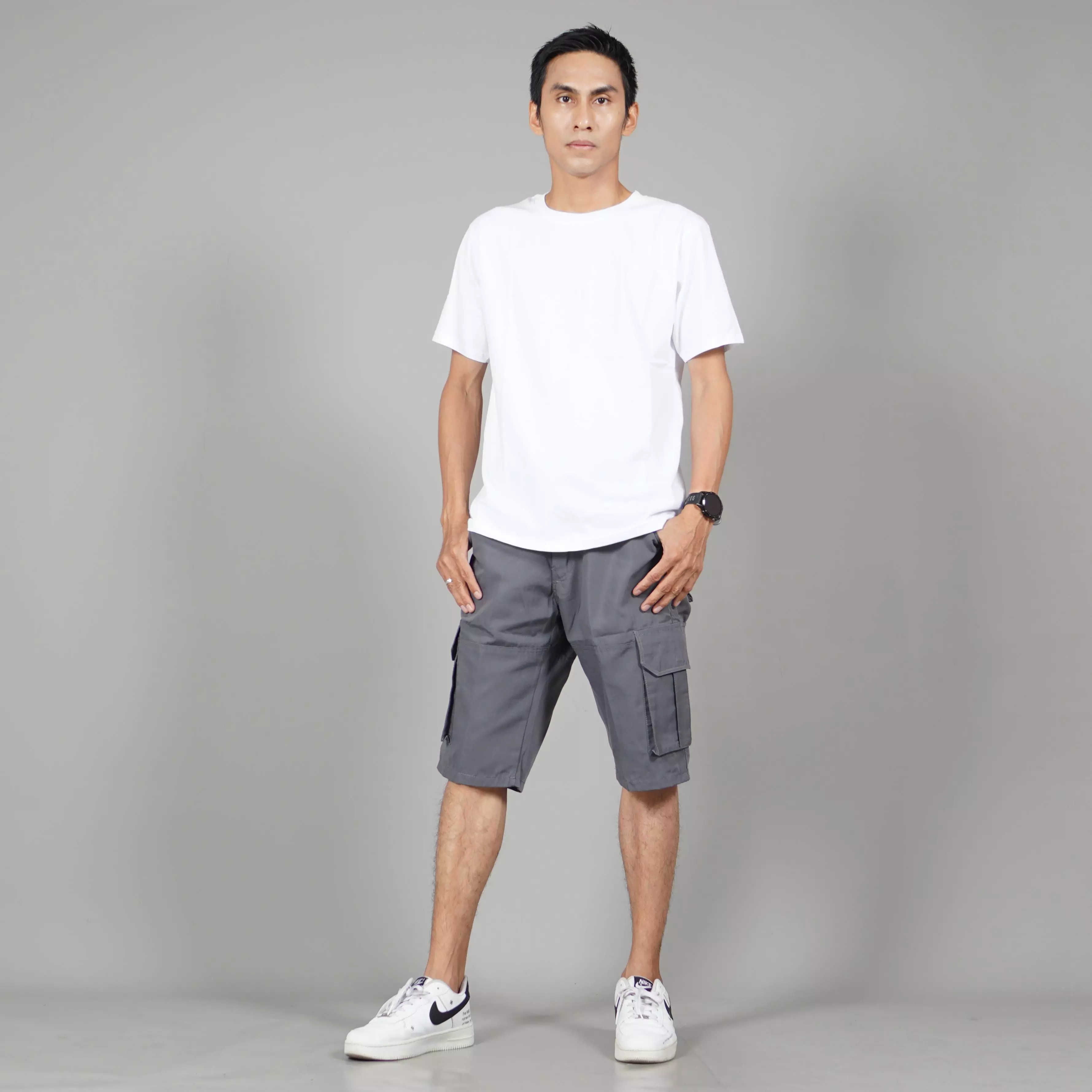  CHARLES Celana Cargo Pendek Pria Cargo Pants Pendek Pria - ABU
