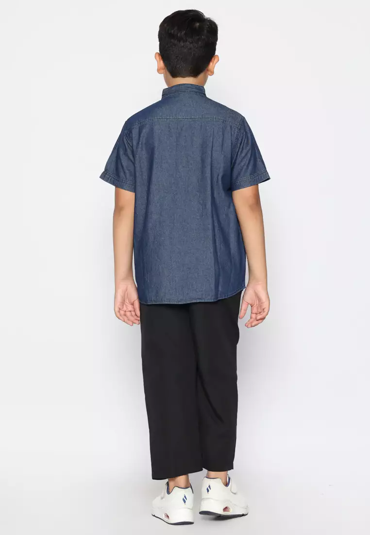 Kemeja Anak Laki Lengan pendek Chambray - GRATE