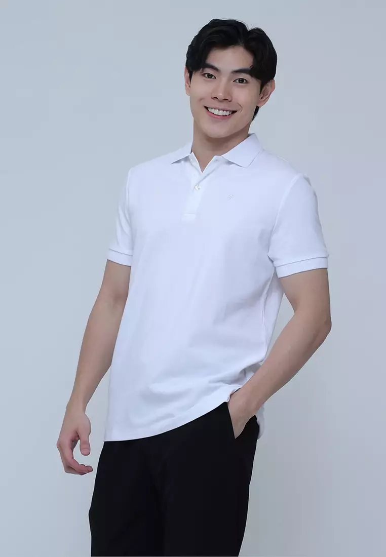 Cotton Pique Polo Shirt with Stretch