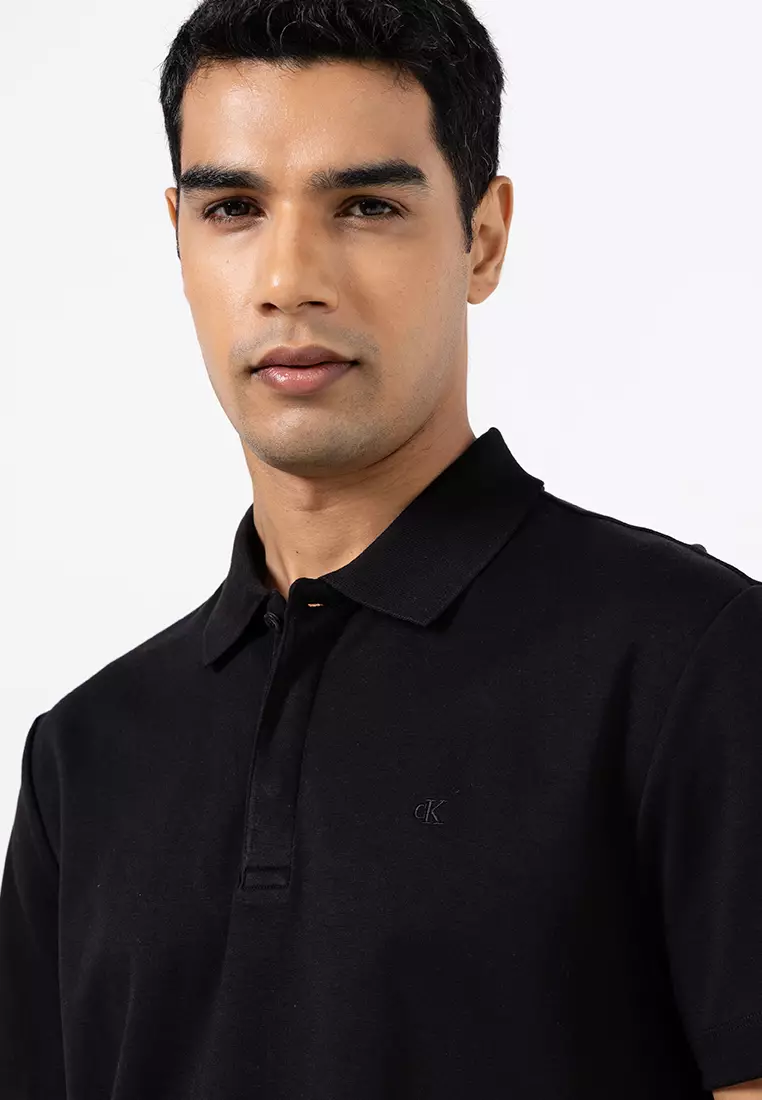 Luxe Interlock Cotton Polo Shirt - Calvin Klein Jeans