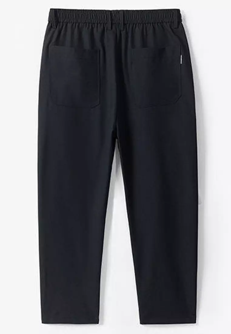 彈性腰圍修身西褲