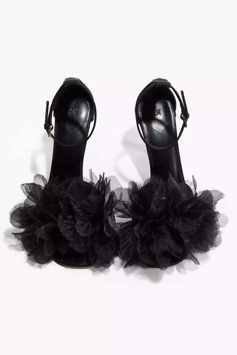 Flower-detail heeled sandals